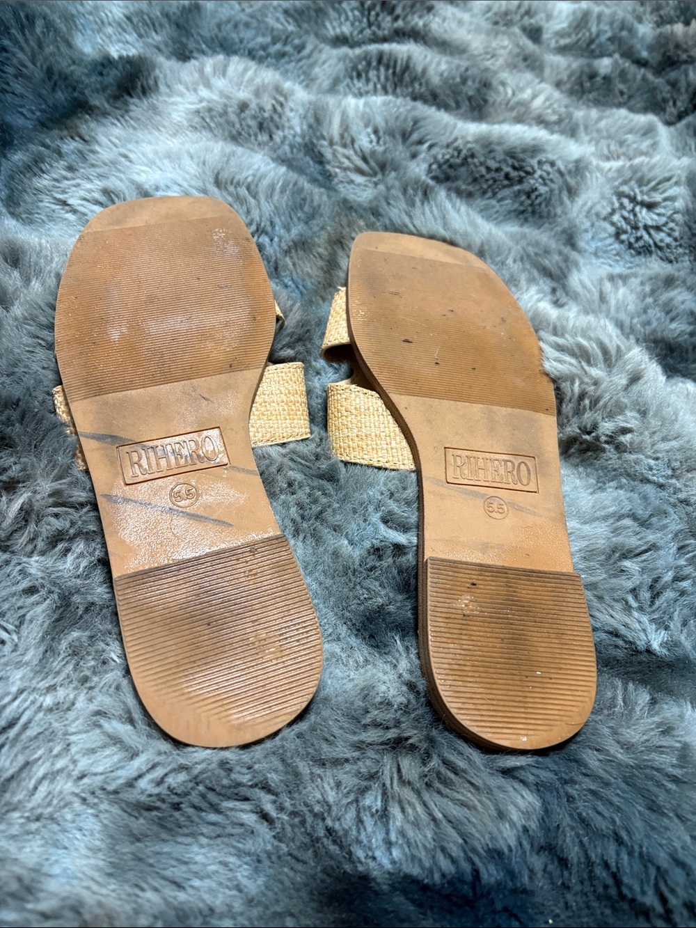 Women's Woven Slide Sandals in Tan - Comfortable Summer Slides - Picture 2 of 2